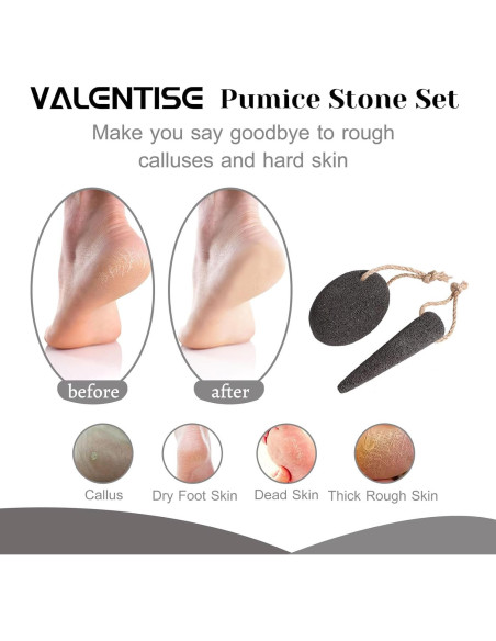 Juego de 2 Piedras Pómez Naturales VALENTISE para Pies