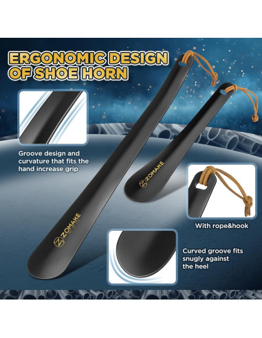 Cuerno de Zapato de Mango Largo ZOMAKE 30 cm y 19 cm