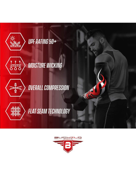 Manga de Compresión Bucwild Sports para Brazo - Juvenil Mediano