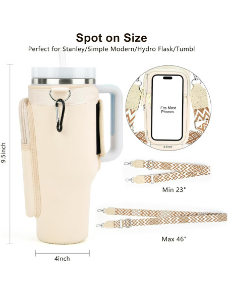 Soporte Personalizado LOKASS para Botellas Stanley 40 oz con Correa
