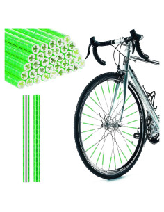 36 Cubiertas Reflectantes para Radios de Bicicleta Abeillo Verde