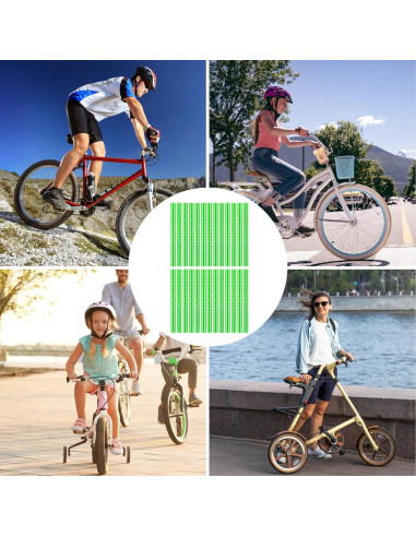 36 Cubiertas Reflectantes para Radios de Bicicleta Abeillo Verde