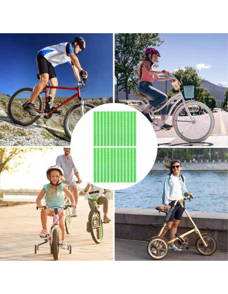 36 Cubiertas Reflectantes para Radios de Bicicleta Abeillo Verde