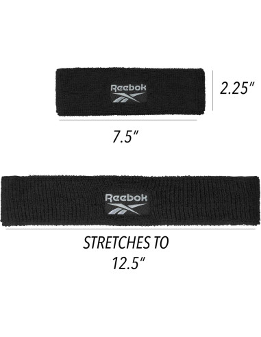 Banda de Sudor Reebok 5.08cm Stay Dry para Gimnasio Unisex