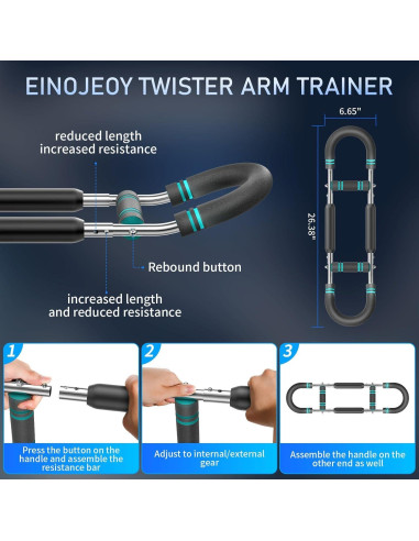 Entrenador de brazos EINOJEOY 27-40.8 kg Resistencia Ajustable