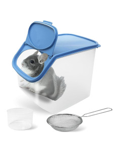 Contenedor de Baño de Arena para Chinchilla Grande BNOSDM Azul