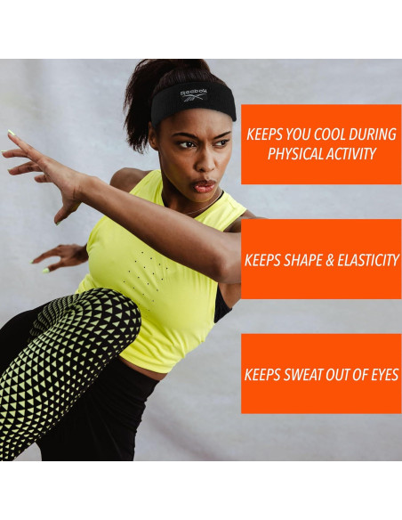 Banda de Sudor Reebok 5.08cm Stay Dry para Gimnasio Unisex