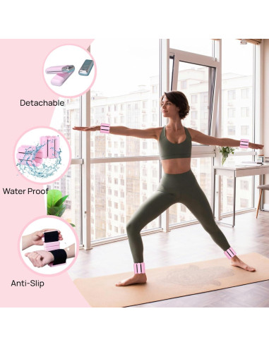 Kit de Pilates VNNYEOZ Rosa - Anillo, Pelota, Pesas y Bandas
