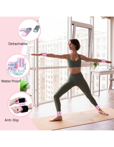 Kit de Pilates VNNYEOZ Rosa - Anillo, Pelota, Pesas y Bandas