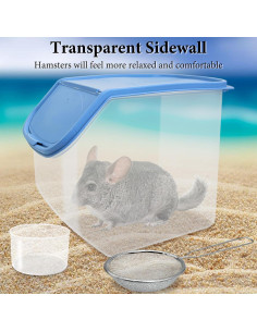 Contenedor de Baño de Arena para Chinchilla Grande BNOSDM Azul 2