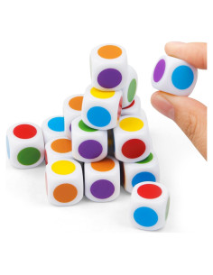 Set de Dados D6 en Blanco 20PCS 16MM para Juegos y Enseñanza