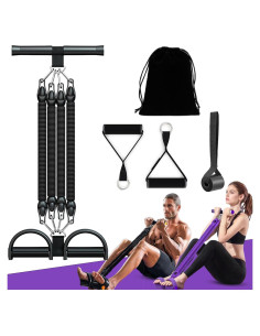 Banda de Resistencia Ajustable HELISAN con Pedal - 4 Tubos 11.34-45.36 kg