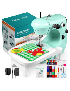 Máquina de Coser Mini DAPRIL Verde para Principiantes Doble Velocidad