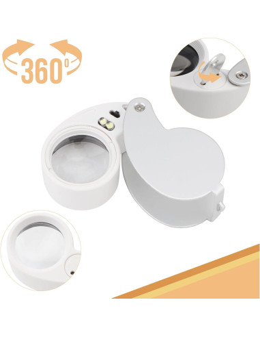 Lupa de bolsillo iluminada Rongon 40X con LED para joyeros