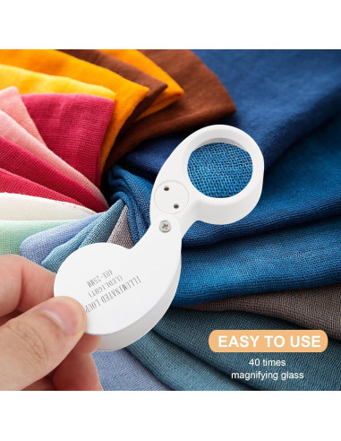 Lupa de bolsillo iluminada Rongon 40X con LED para joyeros