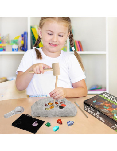 Kit de Excavación de Gemas LotFancy - 20 Gemas Reales para Niños 8+