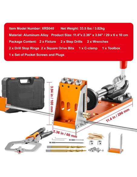 Kit de Plantilla de Agujeros Happybuy XRS040, 34 Pcs, Aluminio