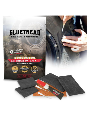 Kit de Parcheo Externo GlueTread para Neumáticos ATV - Repara 4 Neumáticos