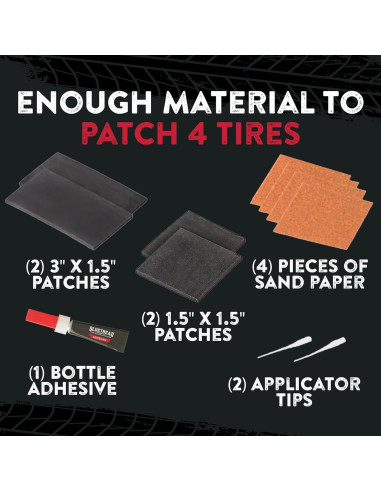 Kit de Parcheo Externo GlueTread para Neumáticos ATV - Repara 4 Neumáticos