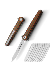 Cuchillo Plegable EDC COOL PARD ST02 con 10 Cuchillas Reemplazables
