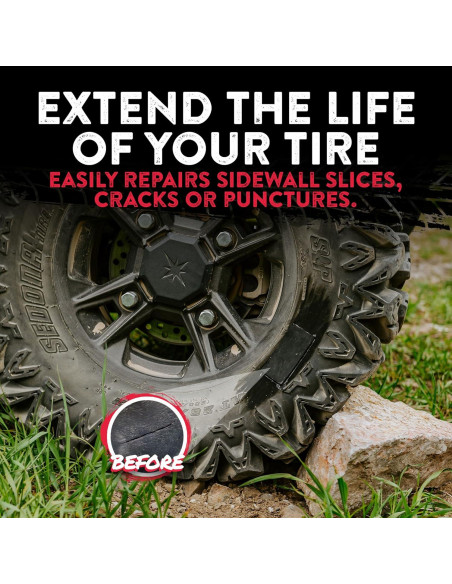 Kit de Parcheo Externo GlueTread para Neumáticos ATV - Repara 4 Neumáticos