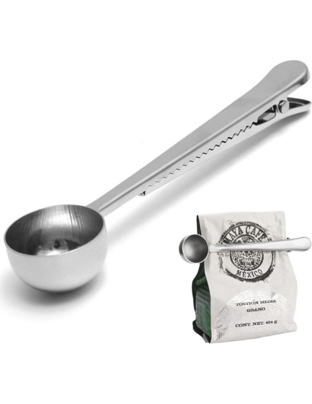 Cucharada de Café con Clip TopHomer - Acero Inoxidable 2 Pcs