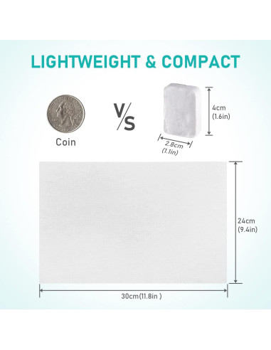 10 Toallas Comprimidas UTOURS Reutilizables para Camping 24x30cm