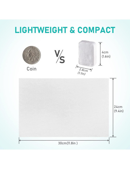 10 Toallas Comprimidas UTOURS Reutilizables para Camping 24x30cm