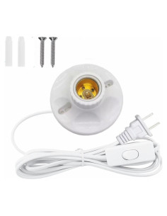 Portalámparas colgante E26/E27 con cable de 6.1m y interruptor