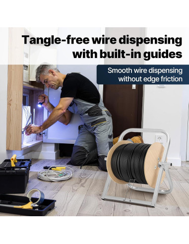 Soporte de Carrete de Cable Industrial Feimire 33x41cm Alta Resistencia