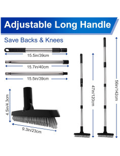 BITOPE Cepillo de Juntas Giratorio 142 cm con Mango Telescópico 2