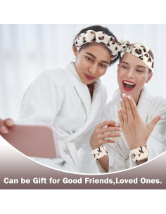 Conjunto de Banda de Spa y Muñequera Zkptops Leopardo Beige 2