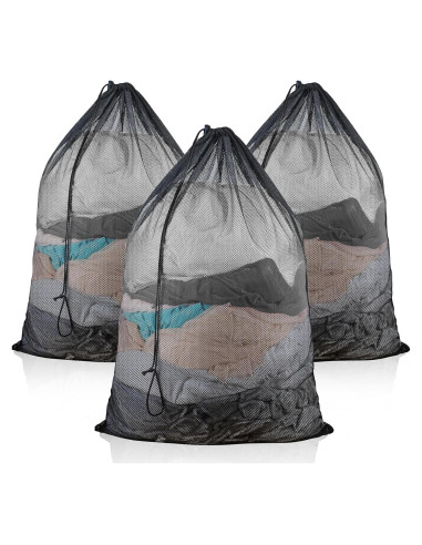 Paquete de 3 Bolsas de Lavandería de Malla Grande EyvirQic 61x91 cm