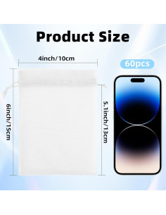 Bolsas de Organza Transparentes 10x15 cm - 60 Pcs - Cierre 2