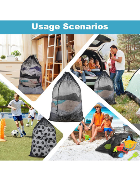 Paquete de 3 Bolsas de Lavandería de Malla Grande EyvirQic 61x91 cm