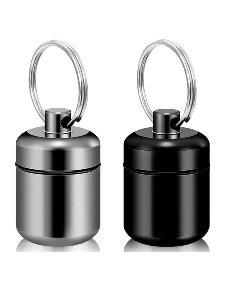 Estuche Organizador de Pastillas Metal Weiun 2PCS Negro y Gris