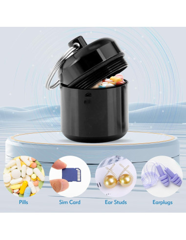 Estuche Organizador de Pastillas Metal Weiun 2PCS Negro y Gris