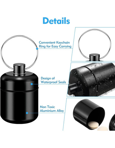 Estuche Organizador de Pastillas Metal Weiun 2PCS Negro y Gris