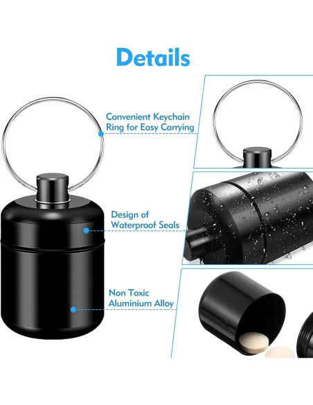 Estuche Organizador de Pastillas Metal Weiun 2PCS Negro y Gris