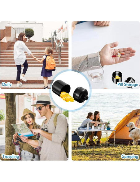 Estuche Organizador de Pastillas Metal Weiun 2PCS Negro y Gris