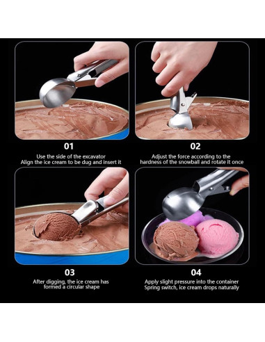 Cuchara de helado de acero inoxidable Tamnjvrr 19 cm