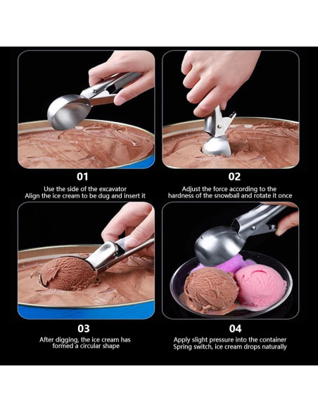 Cuchara de helado de acero inoxidable Tamnjvrr 19 cm