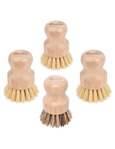 Juego de 4 Cepillos de Platos de Bambú ANTYA Ecológicos