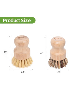 Juego de 4 Cepillos de Platos de Bambú ANTYA Ecológicos 2