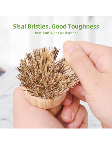 Juego de 4 Cepillos de Platos de Bambú ANTYA Ecológicos