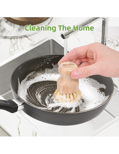 Juego de 4 Cepillos de Platos de Bambú ANTYA Ecológicos