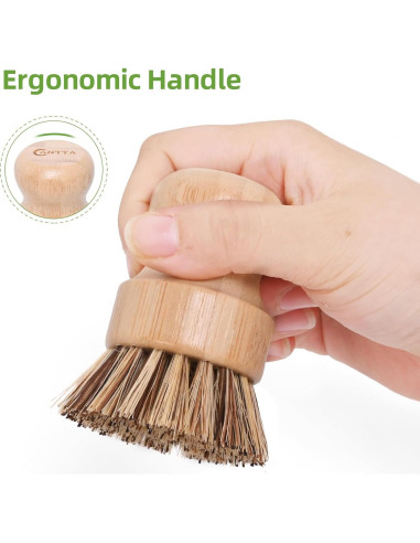 Juego de 4 Cepillos de Platos de Bambú ANTYA Ecológicos