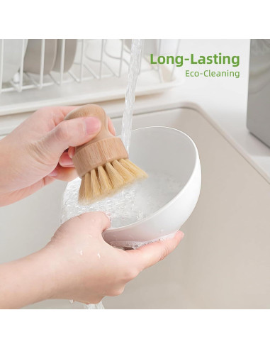 Juego de 4 Cepillos de Platos de Bambú ANTYA Ecológicos