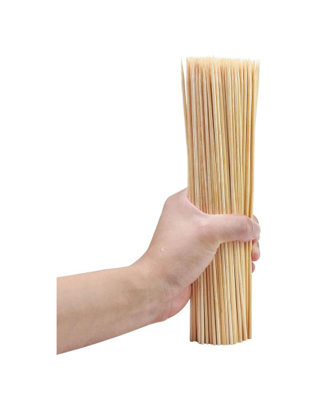 200 Brochetas de Bambú 30.48 cm Aerisque para BBQ y Fiesta