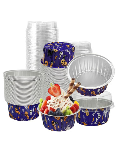 100 Vasos de Aluminio Desechables Augoog 125ml Halloween